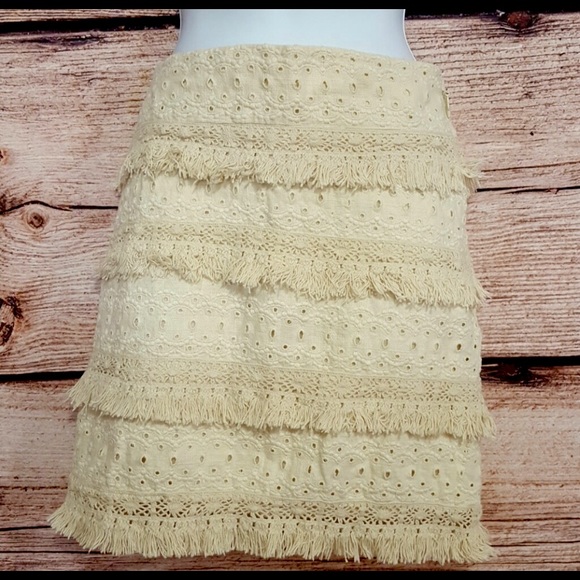HD in Paris Dresses & Skirts - Anthropologie HD in Paris linen fringe skirt
